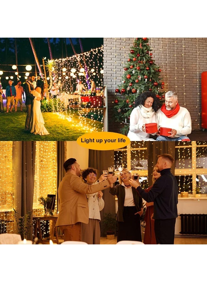 أضواء سلسلة شمسية منزلية محسّنة للحديقة مع تحكم عن بعد، مُقاومة للماء، 300 لامبة LED ساحرة، 8 أوضاع، لمنظر الجازيبو، الشرفة، الحفلات، الفعاليات، الحفلات الزفاف، الزينة الميلادية - Image 4